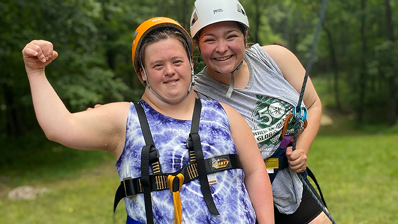 Camp Little Giant camper and counselor