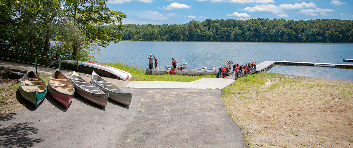 touch of nature canoes by lake